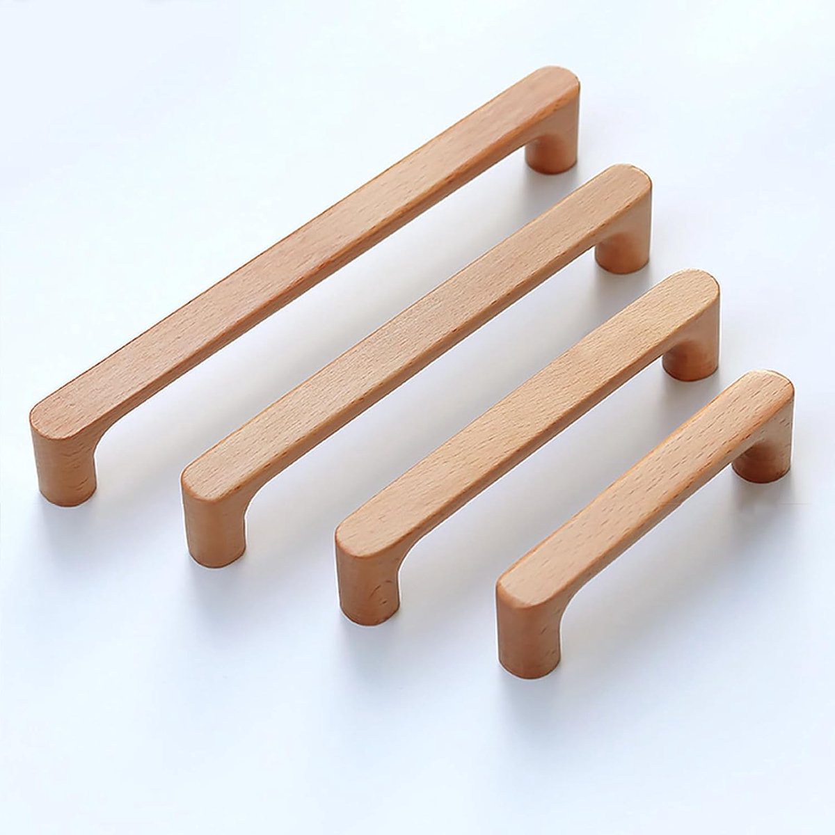 2 stuks Kast Trekken Massief Hout Trekken Beuken Originele Hout Kleur Simpele Moderne Stijl voor Kast, Kast Deur Lade, Dresser Lade (192mm)