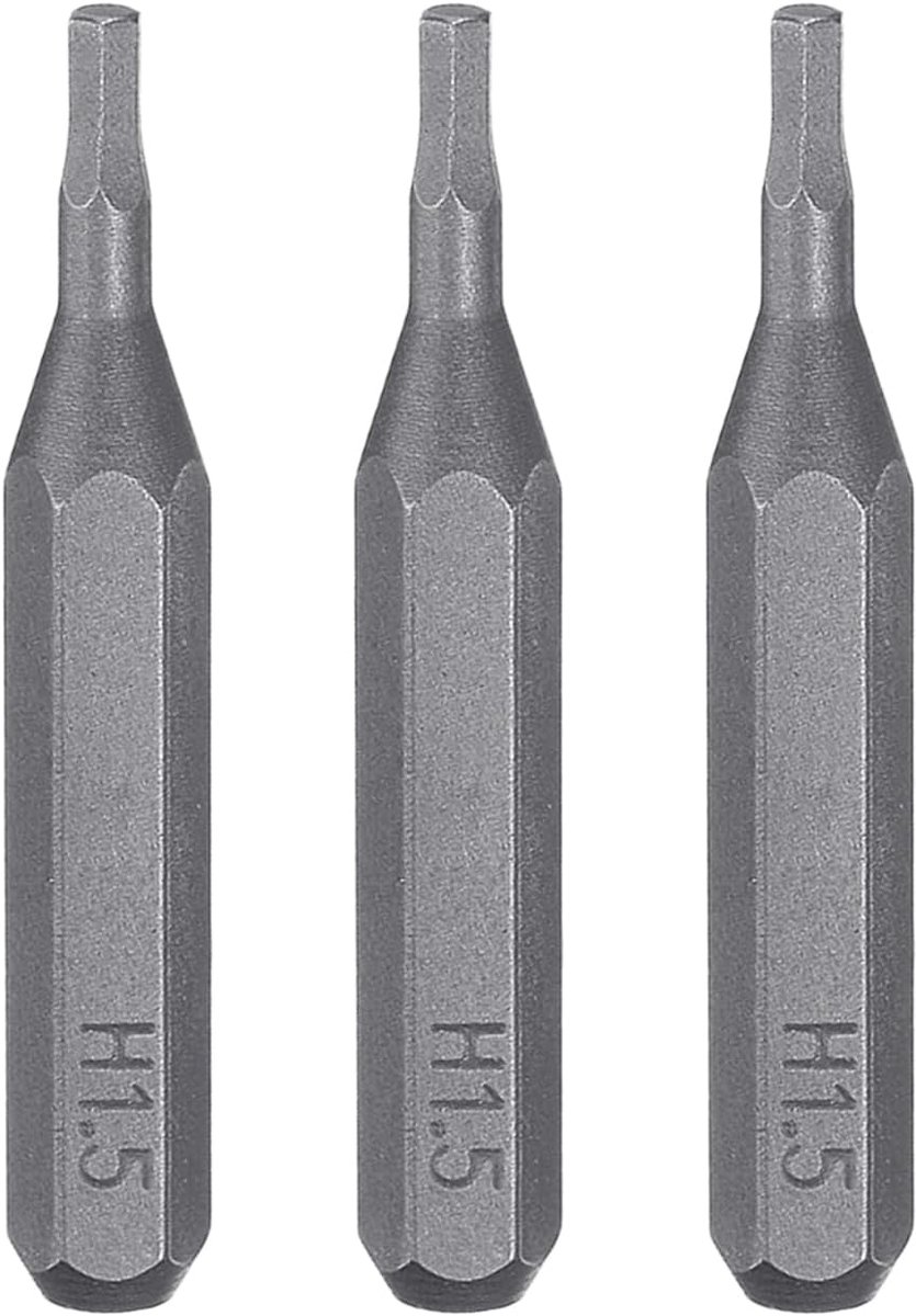 3 stuks H1,5 zeskantige schroevendraaierbit 5/32 inch zeskantschacht 28 mm lengte magnetische zeskantige kop Hex Bits S2 staal bitset voor elektrische schroevendraaier accuschroevendraaier