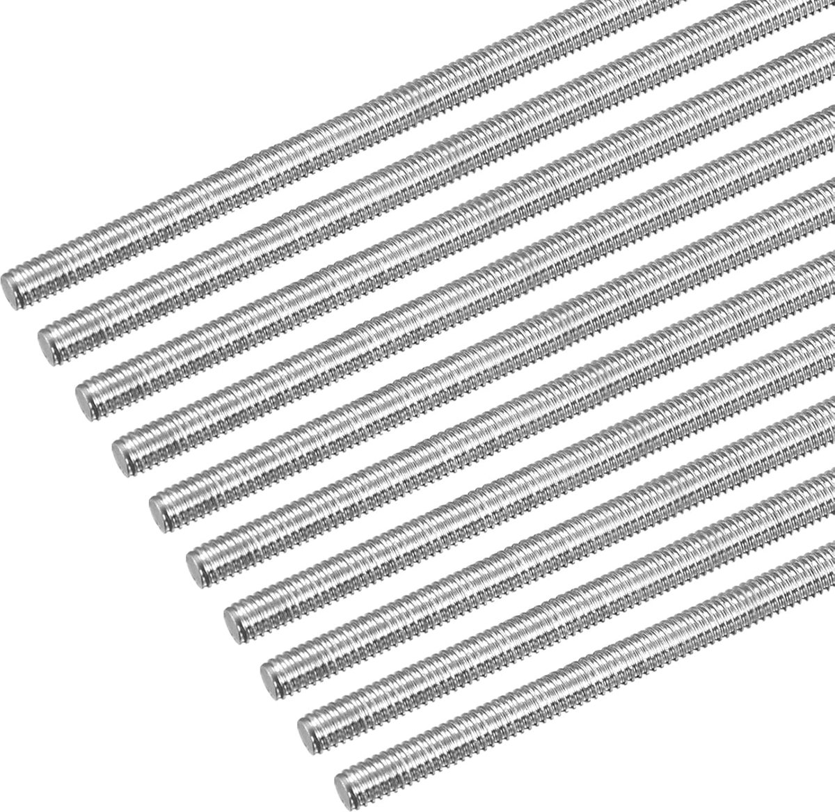10 stuks schroefdraadstangen M4 x 500 mm volledige schroefdraadstang, 304 roestvrij staal, V2A draadstangen, A2, metrische schroefdraadbouten, VA draadstang, rechtse schroefdraad