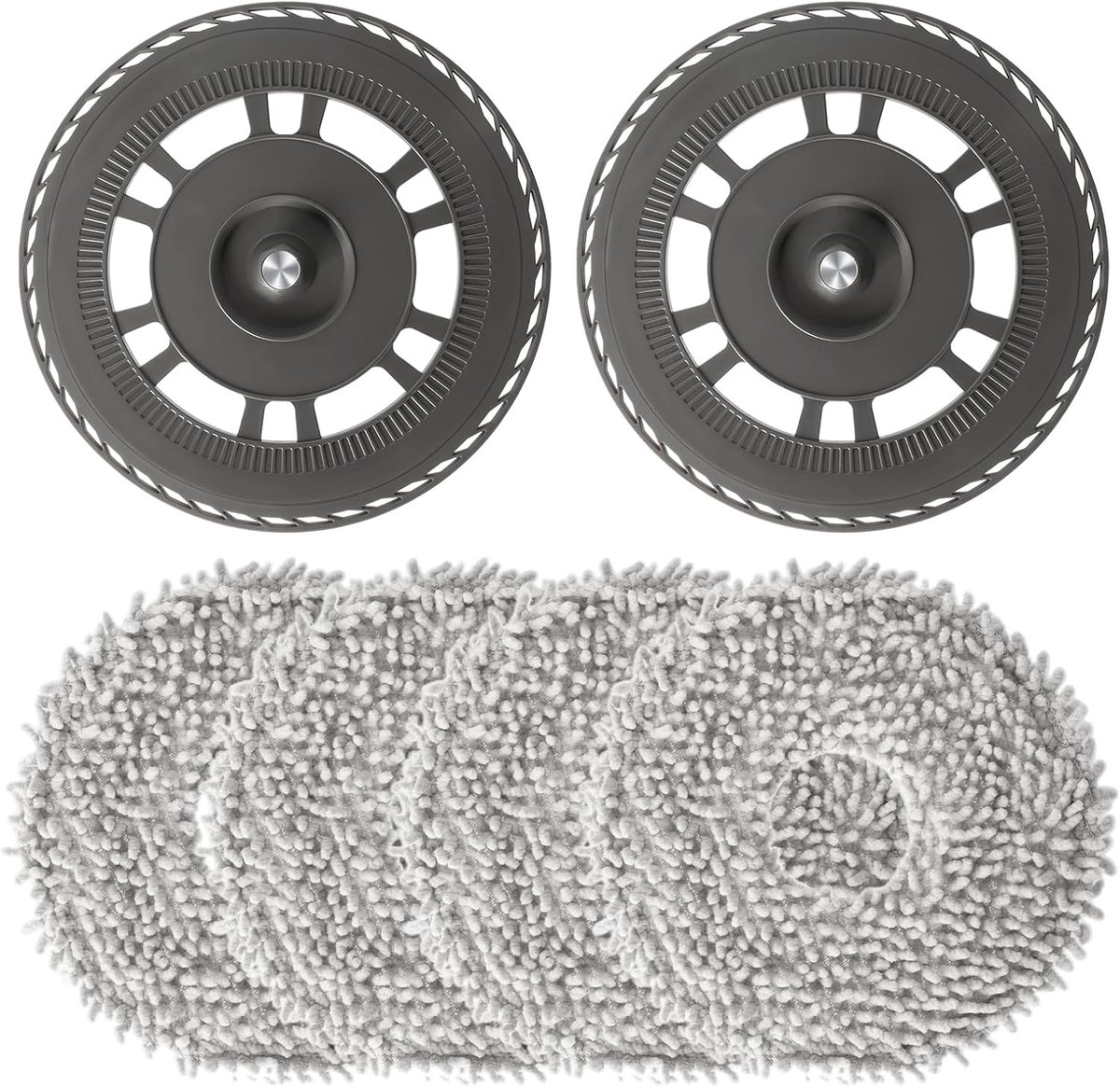 4 stuks wisdoeken met 2 stuks reservehouders, accessoires, geschikt voor Dreame L10s Pro Ultra Heat, X40 Ultra, X40 Master, L40 Ultra, L20 Ultra robotstofzuiger, dweilplaten, reserveonderdelen