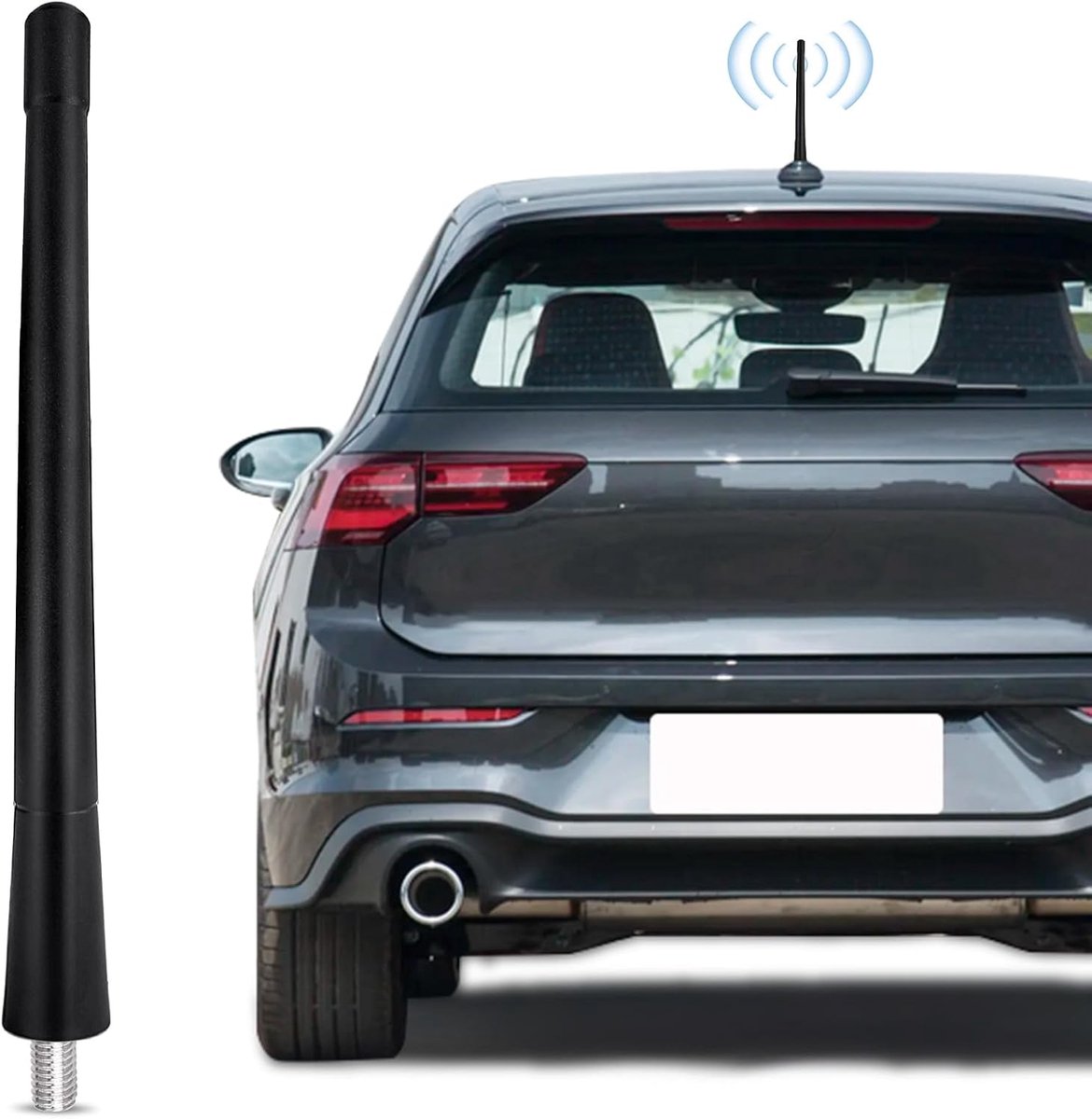 Radio Antenne 18cm Korte Dakantenne | Universele FM/AM/DAB Signaalontvangst | Stijlvolle Vervangantenne met 3 Schroeven | Compatibel met de Meeste Voertuigen