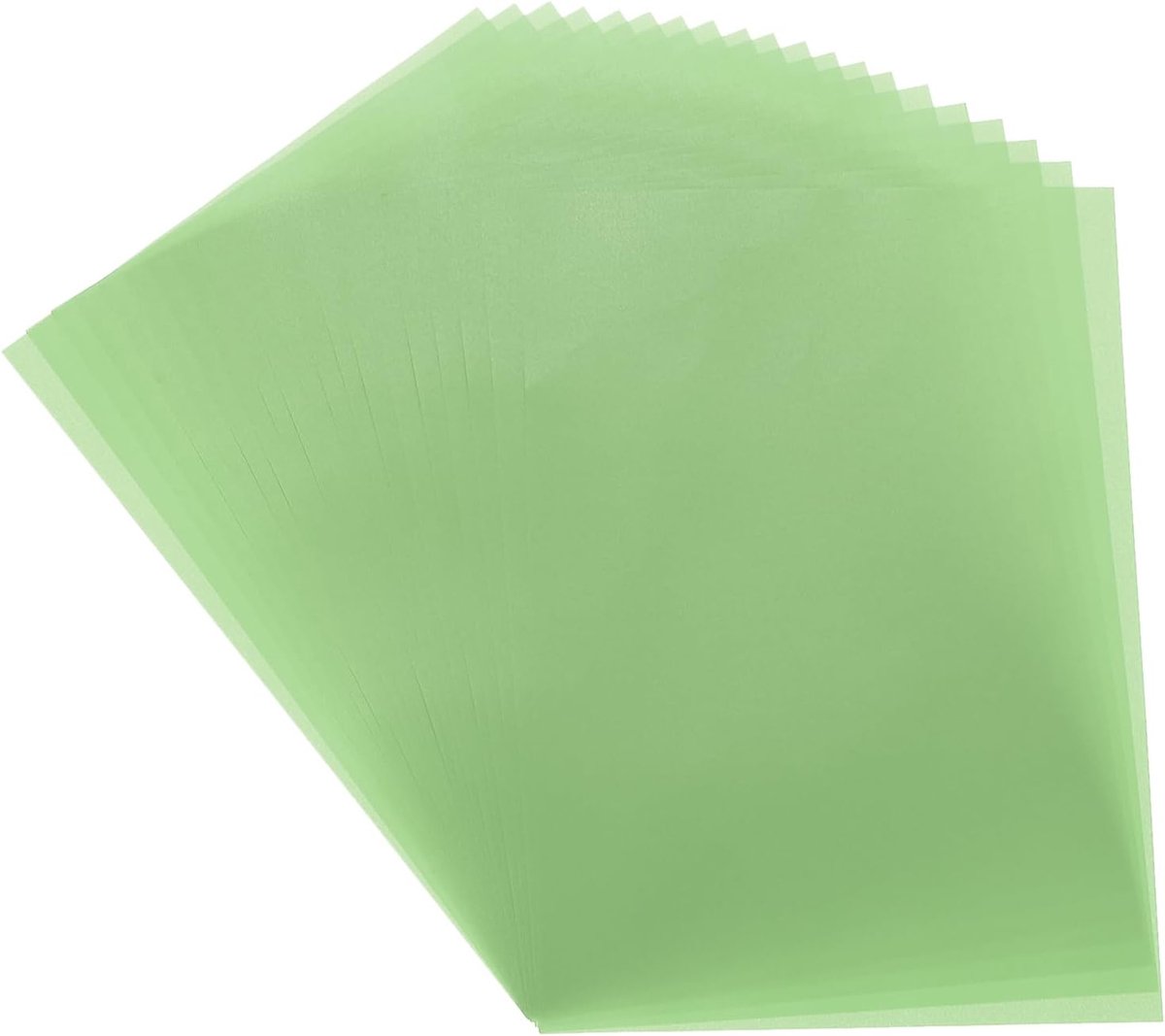 Perkamentpapier, 20 vellen, lichtgroen, transparant, 20 x 15 cm, bedrukbaar perkamentpapier, transparante perkamentvellen voor het afdrukken van bruiloftsuitnodigingen
