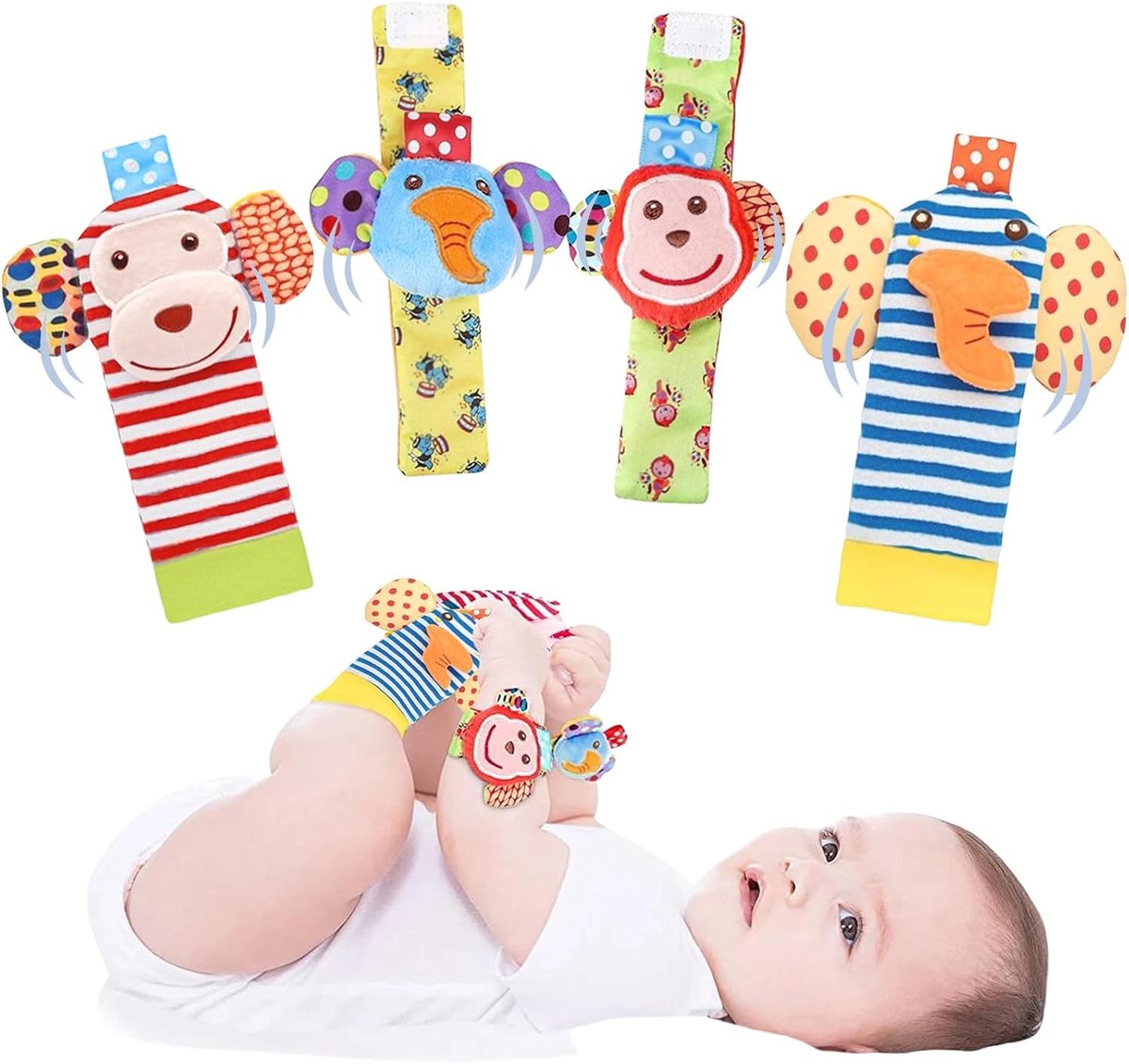 pols en sokken, rammelaar, speelgoed voor baby's van 0, 3, 6 maanden, 0-9 maanden, speelgoed voor pasgeborenen, jongens en meisjes