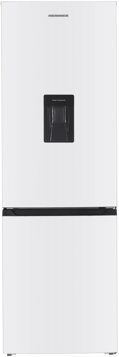 Heinner HC-HM313WDE++ Koel-vriescombinatie met Waterdispenser – 313 L – Energieklasse E – Instelbare Thermostaat – LED-verlichting – Omkeerbare Deur – Wit – 5 Jaar Garantie