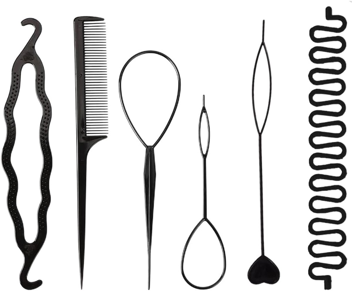 6 stuks magische kunststof haarvlechten staart styling kit clip gereedschap voor staarten vlechten maker
