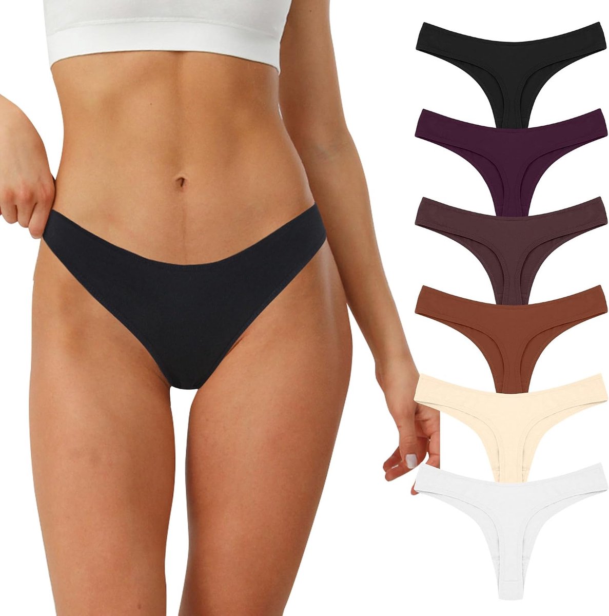 6 stuks onderbroeken voor dames, katoen, tanga voor dames, slip, tanga, Braziliaanse string, onderbroek, naadloos, voor dames, string, onderbroek, tanga, S-XL