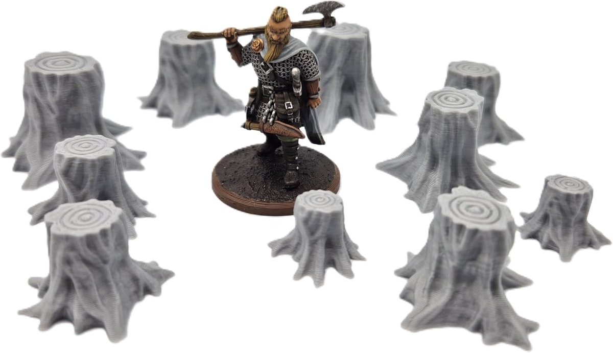 - Set van 10 boomstammen, verspreide fantasieruimte voor games, rollenspel en bot, schaal 28-32 mm, miniaturen, wargaming, Dnd rekwisieten, 3D-print voor schilderen