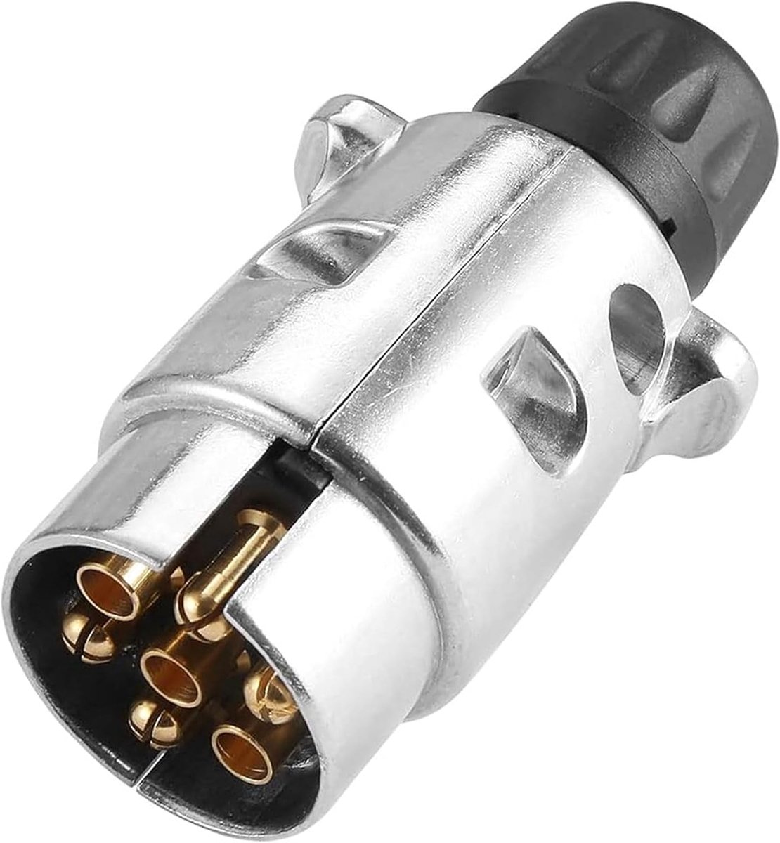 Aanhangerstekker 7-polig metaal, 12 V gegoten aluminium metalen aanhangerstekker 7-polig, 7-polige autoaanhangerstekker voor campers, caravans