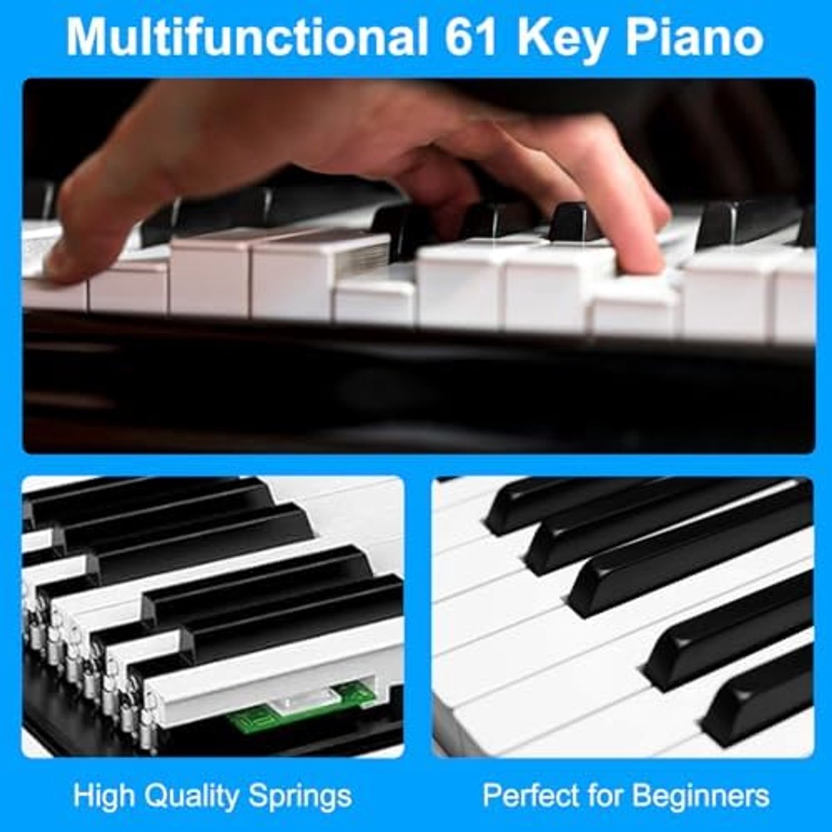 Piano Multifunctioneel Draagbaar Karaoke-apparaat met Microfoon USB-kabel Elektrische Piano Muziekinstrument Instelbaar Volume Geluidseffect Klein Digitaal
