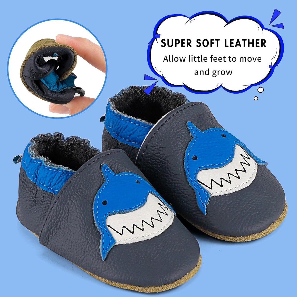Babyslofjes Jongens Meisjes Leren Kruipschoenen Antislip Zachte Zool Baby Eerste Schoentjes 0-24 Maanden