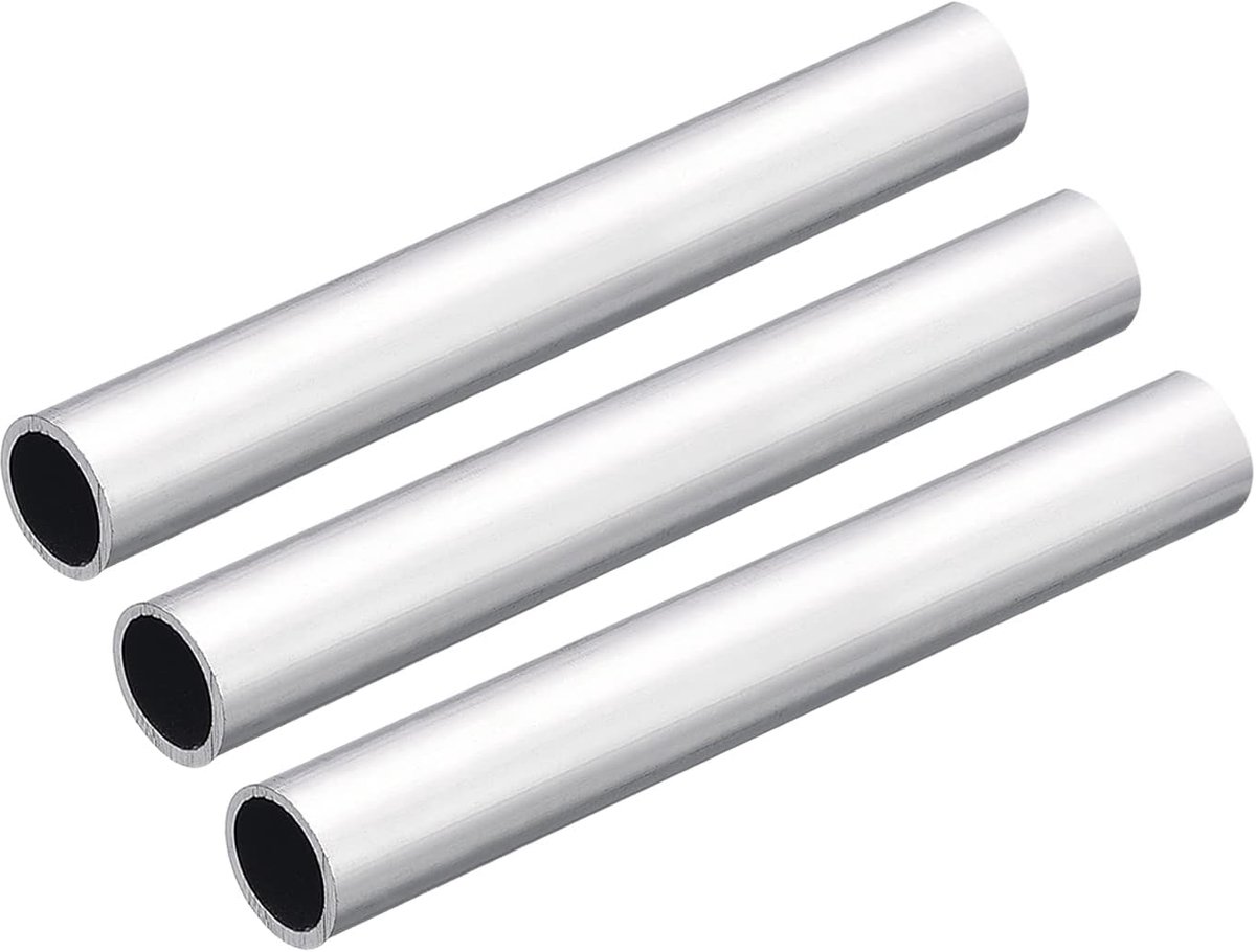 sourcing map 3 stuks 6063 aluminium ronde buis 15 mm AD 12 mm binnendiameter 100 mm lengte buisleiding slangen voor industrie knutselprojecten