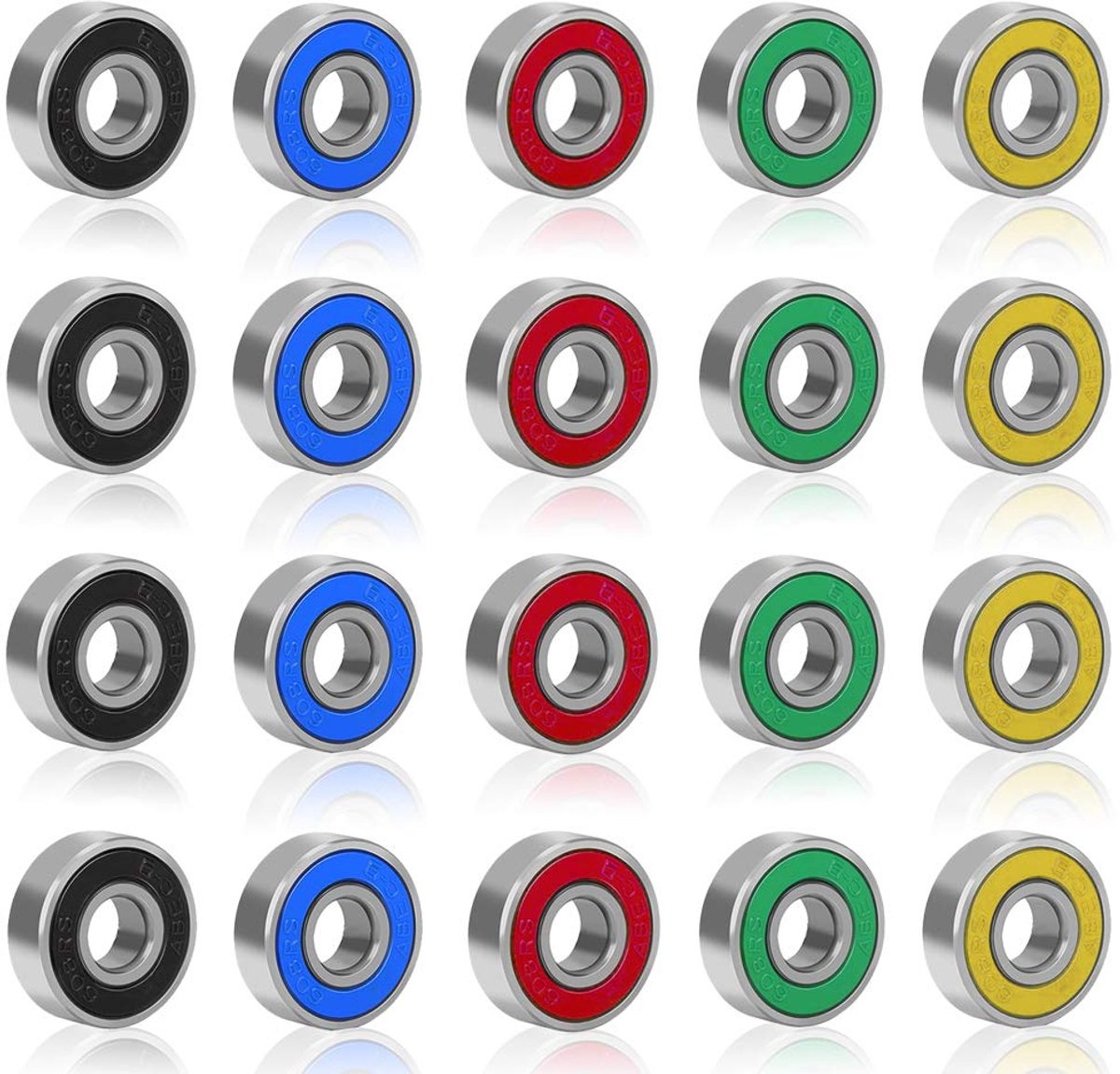 Lagers kleurenminiatuur, Dubbel afgeschermde lagers ABEC-9 608 2RS Skateboard Lager voor Lange Skateboards Vierwielige Skates Wielen Vervangende Lager
