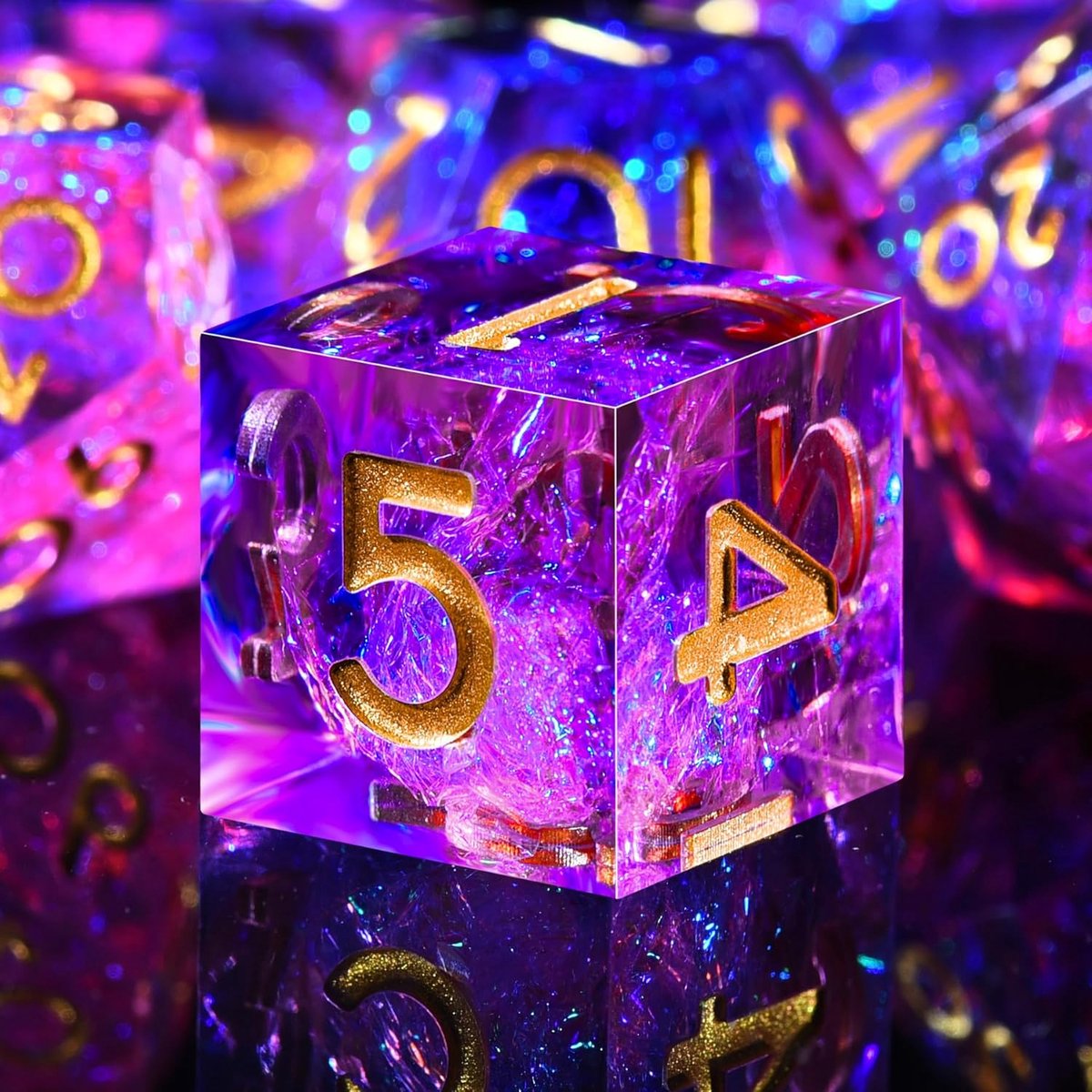 7-Die veelvlakkige dobbelstenen voor DND Sharp Edge Game Dobbelstenen voor Dungeons and Dragons RPG MTG tafelspellen (perzik en blauw)