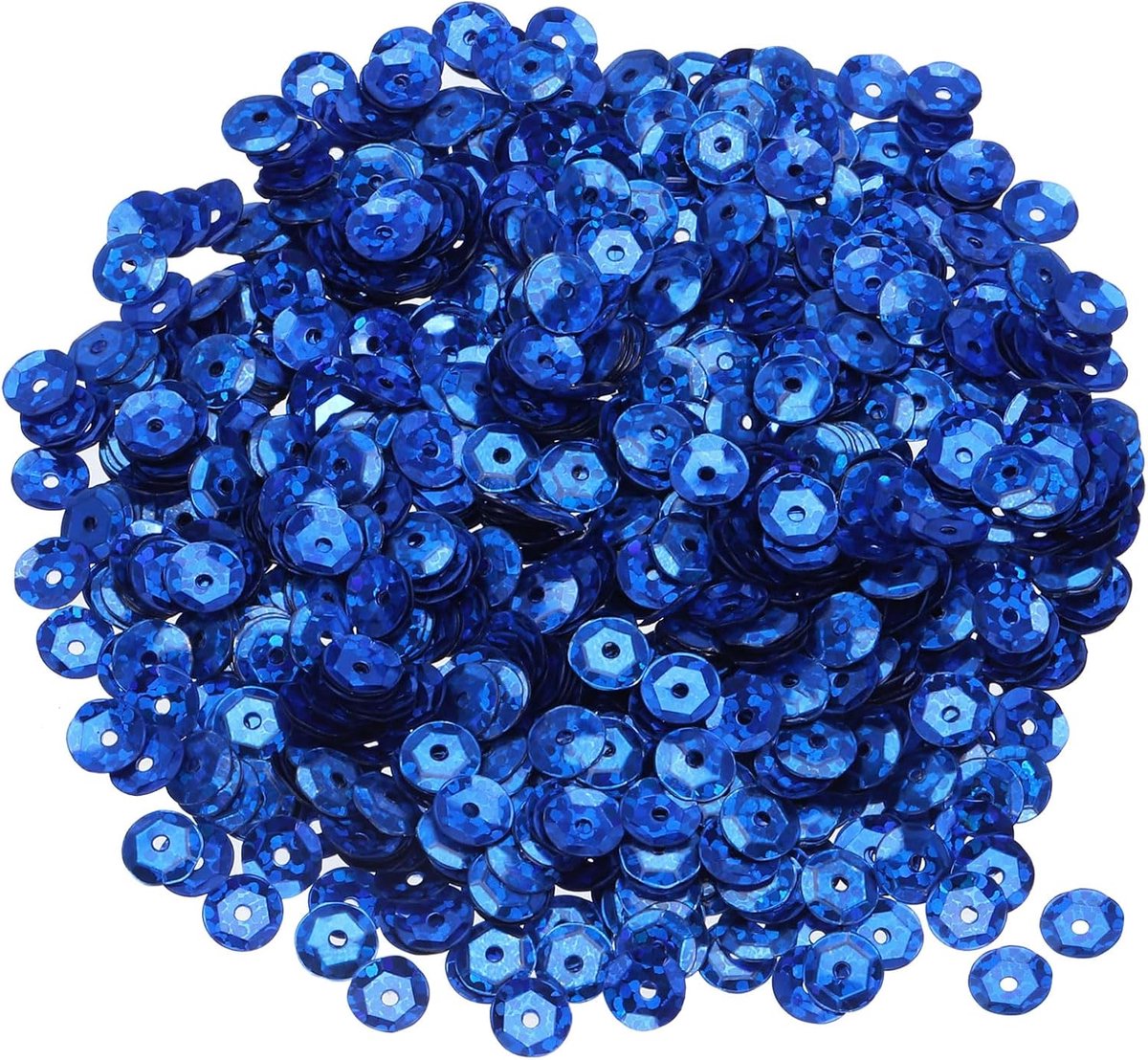 Pailletten, 6 mm, laserpailletten, 2400 stuks, bekerpailletten, borduurpailletten voor het maken van sieraden, knutselen, naaien, donkerblauw