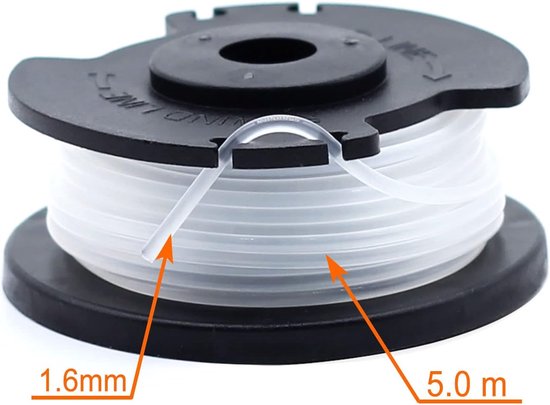Spoelen voor Einhell grastrimmer GE-CT 18/28 Li reservedraadspoel (lengte: 5 m, Ø: 1,6 mm) — afbeelding 2