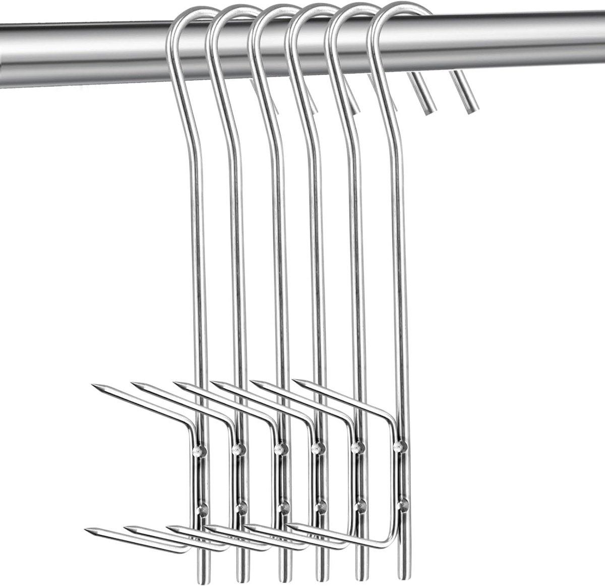 Hooks, Stainless Steel for Hanging Smoked Fish, Meat, Sausage (21 cm)