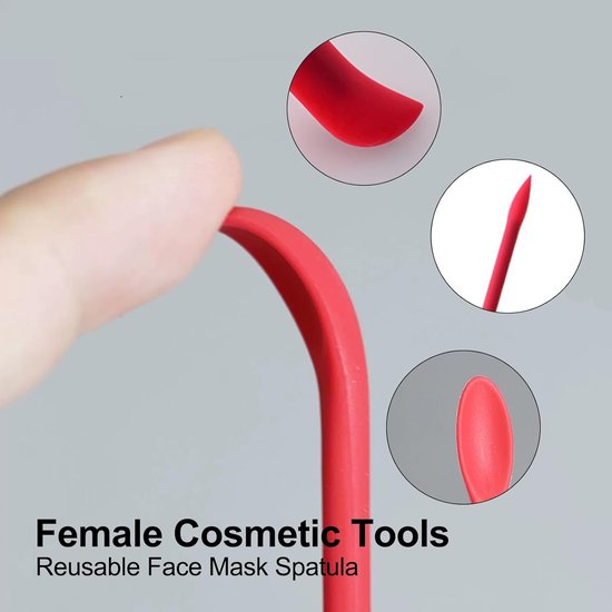 Spatel cosmetica, herbruikbare make-up spatel siliconen kleine spatel cosmetische spatel met cosmetische lepel voor keuken beauty lotion hars handgemaakt palet — afbeelding 2