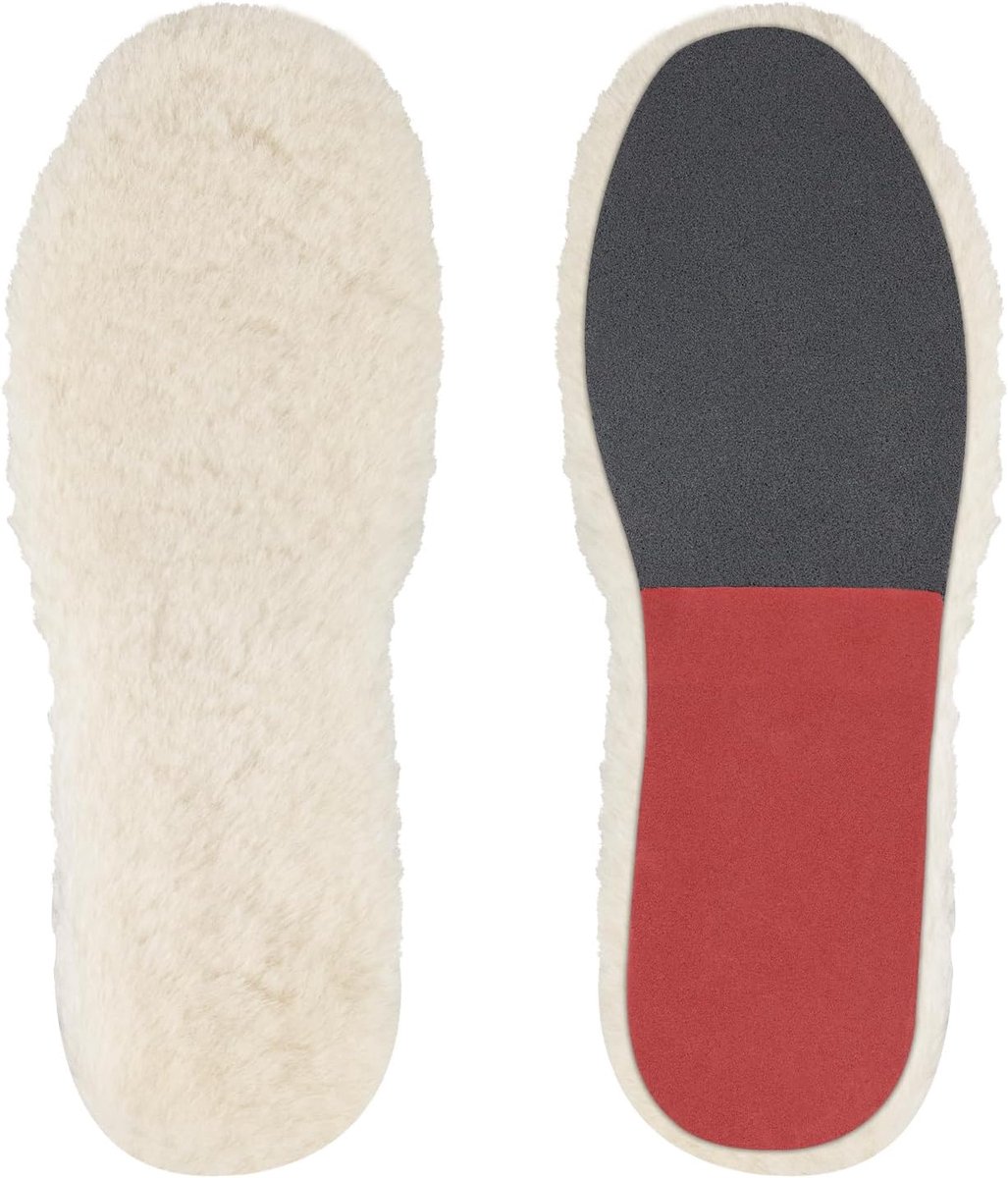 Sheepskin Inlegzolen voor UGG Boot, Warme Schapenvacht Lamsvacht Vervangende Inlegzool Insoles Binnenzolen - Heren 42 EU