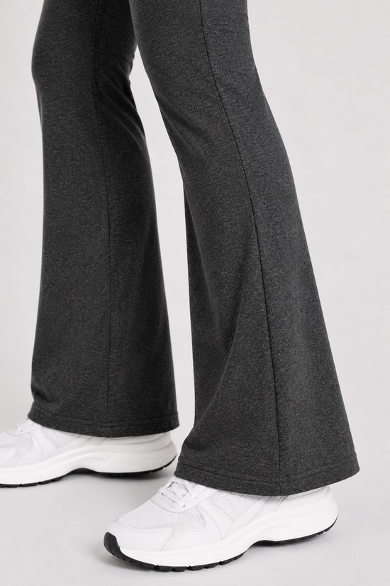 SparkNine Zenstretch zwangerschapslegging - flare broek met steekzakken - XXL - grijs - zachte stof - rekbaar & stijlvol - praktisch - maternity — afbeelding 3