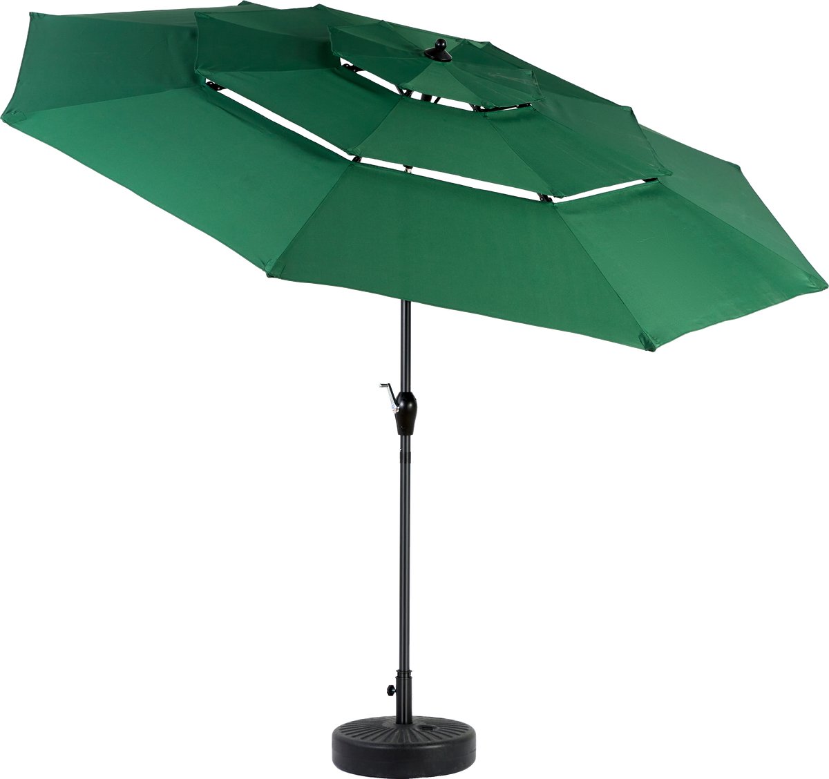 Aluminium Parasol - Tuinparasol - Terrasparasol-Kantelbare Parasol – 3-Laags –Zwengel – Windbestendig - Waterdicht - Tuin - 10FT- 1 Stuk-Groen