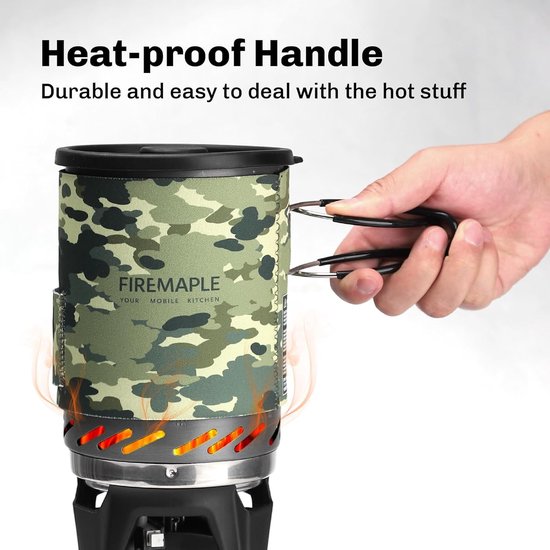 Campingkookset met Gasbrander - Compact Kooktoestel - Snelle Warmtewisselaar - 1 Liter - Aluminium - 512 g — afbeelding 2