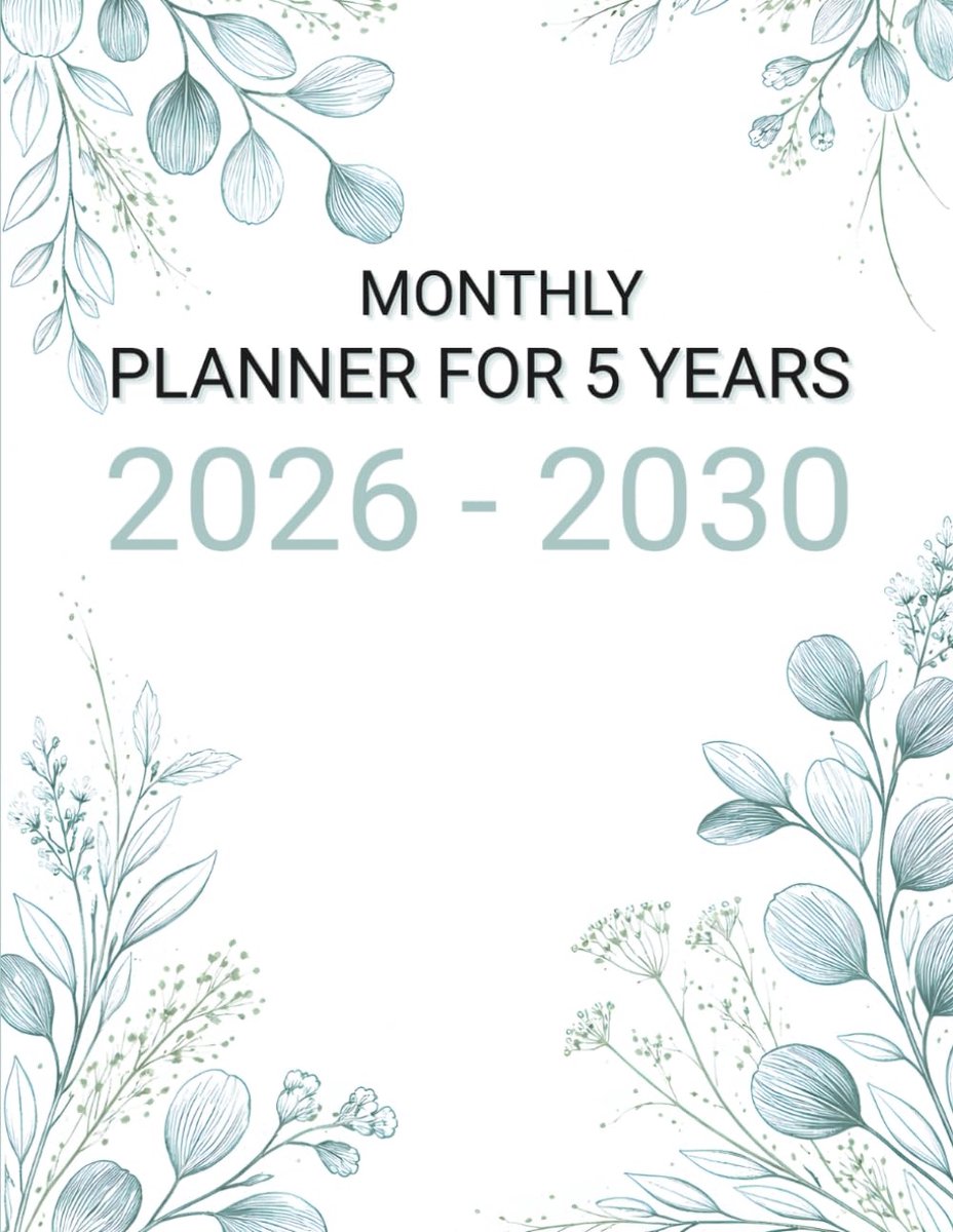 SnelShoppen - Maandplanner voor 5 Jaar: 60-Maanden Kalender Organiser met Start op Zondag, Internationale Feestdagen, Wachtwoord Log, en Contacten – G