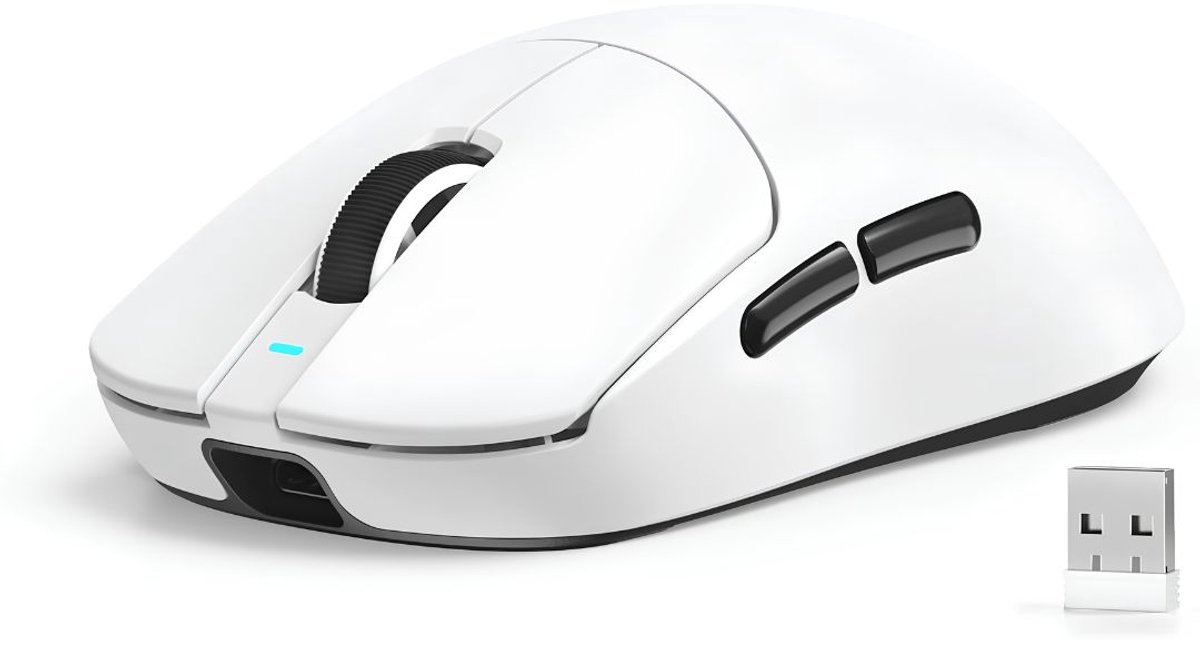 JCP® Gamingmuis - Gaming Muis - Computermuis - Draadloze Gaming Muis - Wit - 13cm x 6cm x 4cm