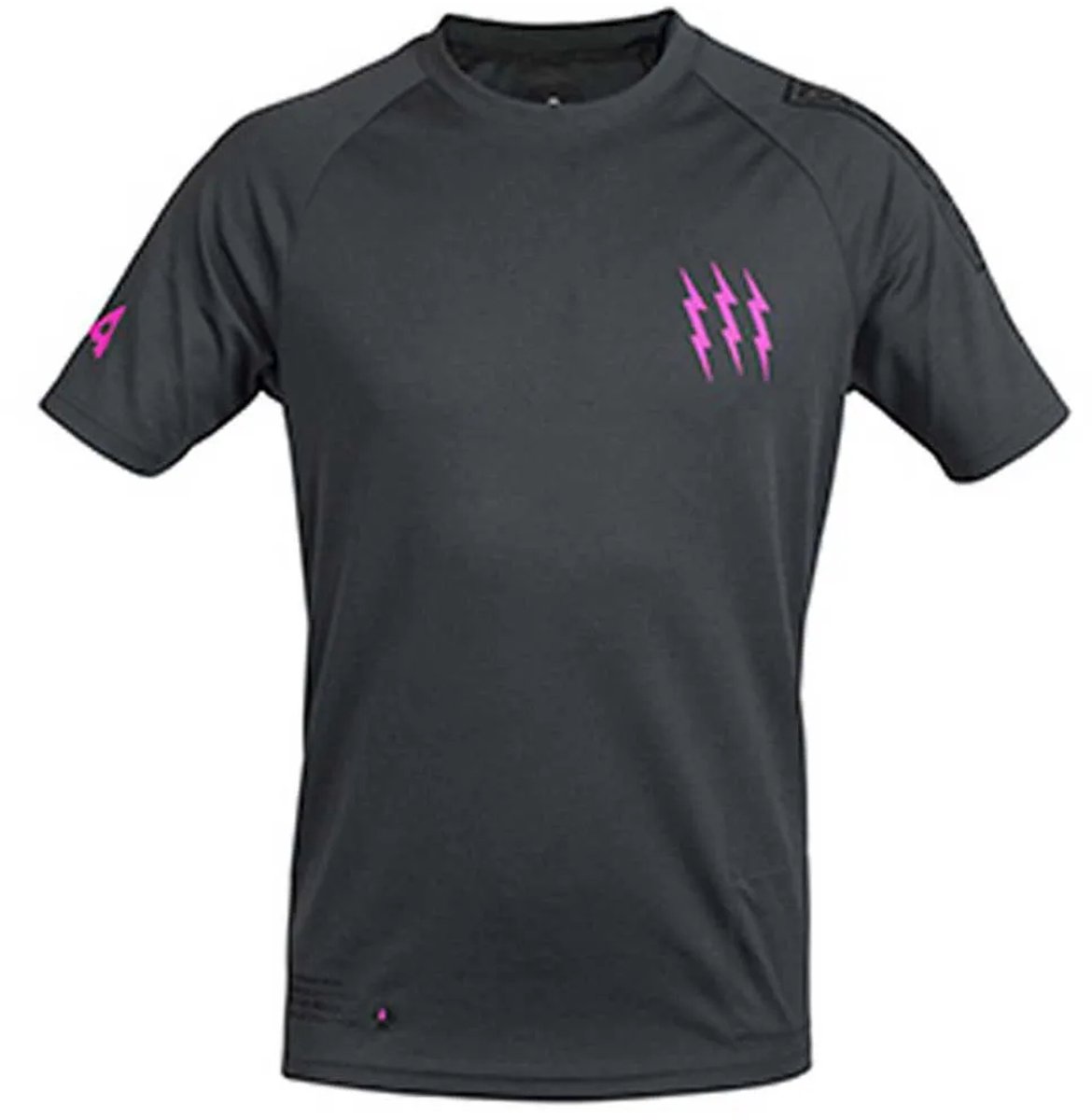 Muc-Off Riders Jersey MTB Fietsshirt Ademend mesh Stretchstof Verlaagde achterkant Vochtafvoerend Met lensreinigingsdoekje Grijs