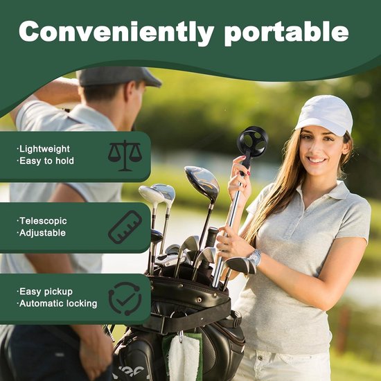 Roestvrijstalen golfbal-retriever telescopisch voor water, 78 inch uitschuifbare golfbalgrijper met vergrendelingsschep, golfbalplukker bovengereedschap accessoires voor golfer, vrouwen, — afbeelding 3