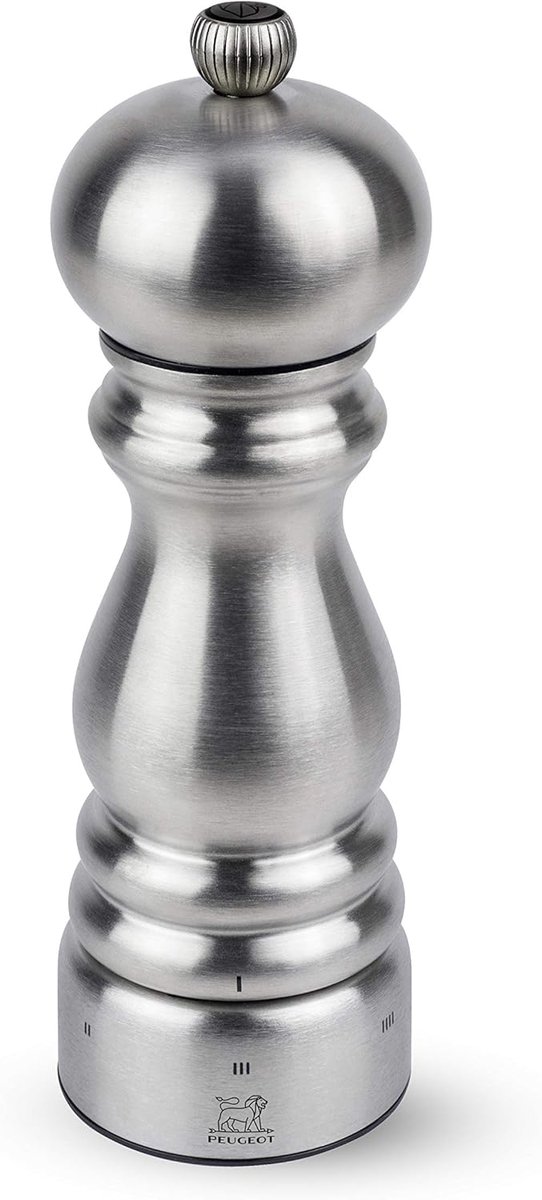 32470 Paris Chef pepermolen roestvrij staal 6 x 6 x 18 cm zilver
