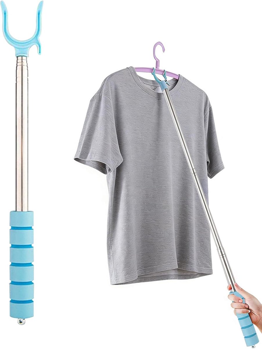 SnelShoppen - Telescopische Kleerhanger Haak - U-vormige Haak voor Kleding - Verstelbaar van 31-101 cm - Ruimtebesparend voor Kast, Waslijn, Balkon, W