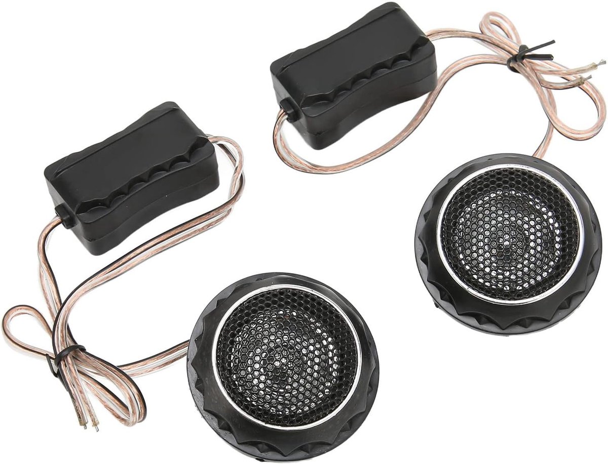 SnelShoppen - 2 x Premium Dome Tweeter Auto Speaker 140W, Duidelijke Geluid, Metaal, Ideaal voor Audio Systemen, Heldere Hoge Tonen, Geluidskwaliteit,