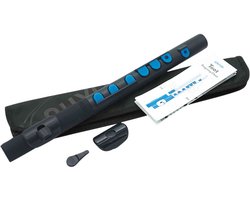 NUVO TooT 2.0 zwart-blauw kinder dwarsfluit blokfluit alternatief met kleppen en Firstnote