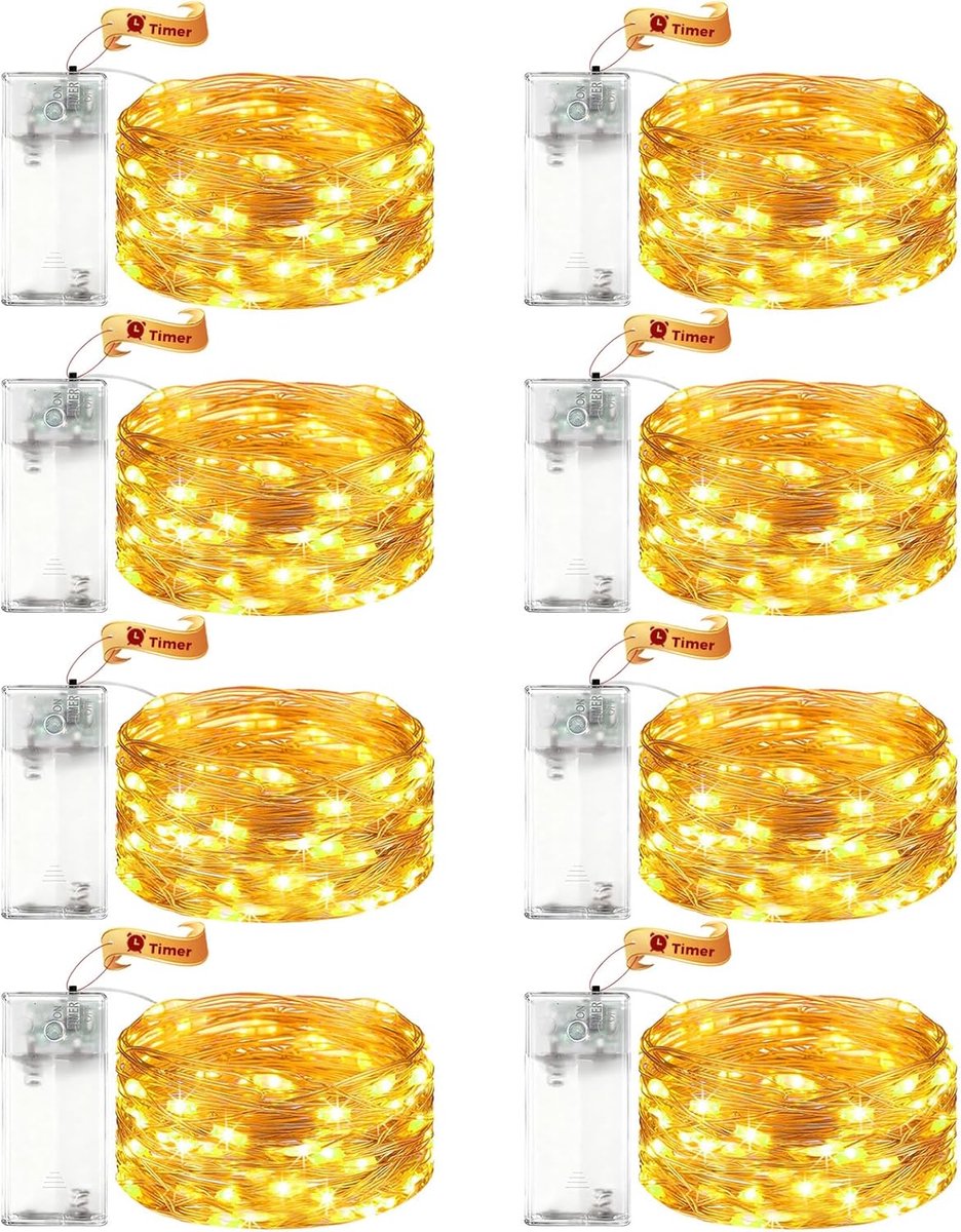 Led-lichtketting 2 m - 20 leds micro koperdraad - warm wit licht - sfeervolle verlichting voor binnen - SnelShoppen