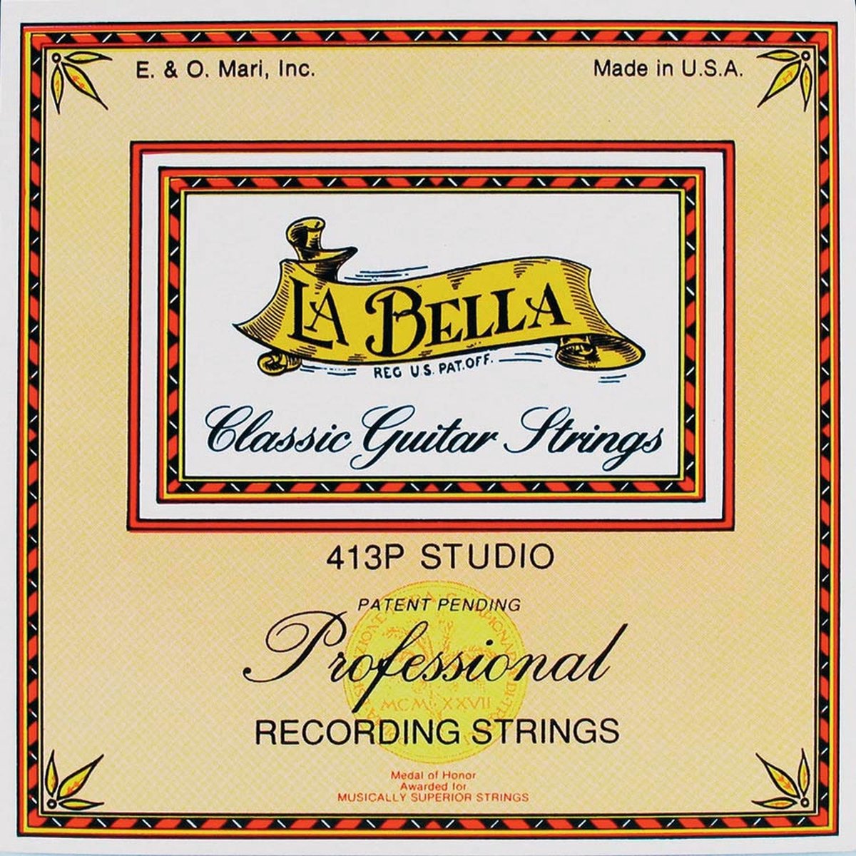 La Bella L-413P snarenset voor klassieke gitaar, clear nylon, medium tension