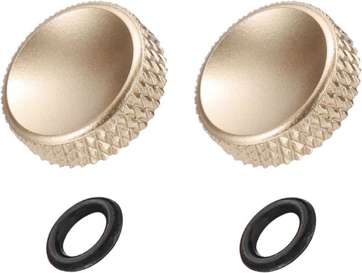 Camera-sluiterknop, 2 stuks 12 mm concave oppervlak ontspanknoppen, puur koperen cameraknop voor Nikon voor Fujifilm voor Leica DSLR/SLR, mat goud