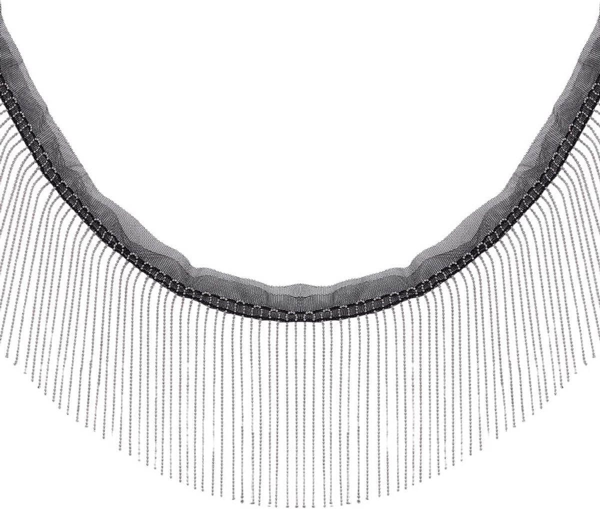 lint met kwastje van polyester met ijzeren franjes kant bezet ketting macramé parelbanden kwastketting franje versieringen