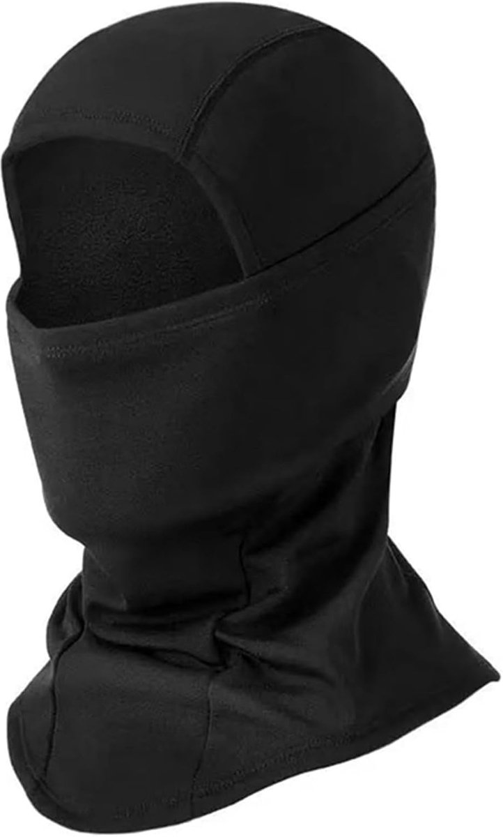 Balaclava bivakmuts, voor op de fiets, op de motor, voor dames en heren, zwart, zwart, One Size