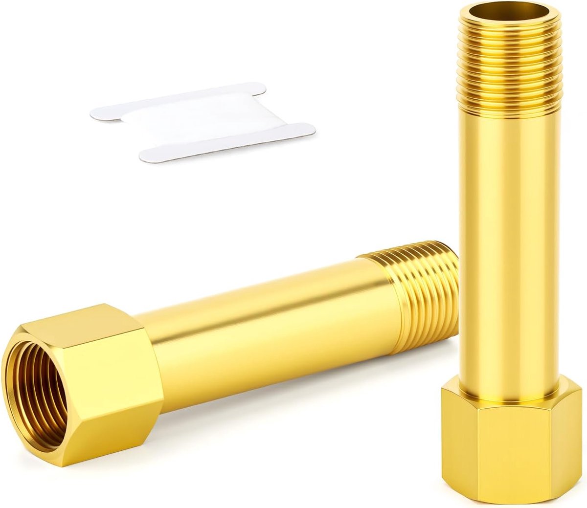 2 stuks messing nippelpijp, 1/8" BSP vrouwelijk naar mannelijk schroefdraad, 75 mm lange rechte pijpfitting verlengadapter, verloopstuk connector voor afvoer