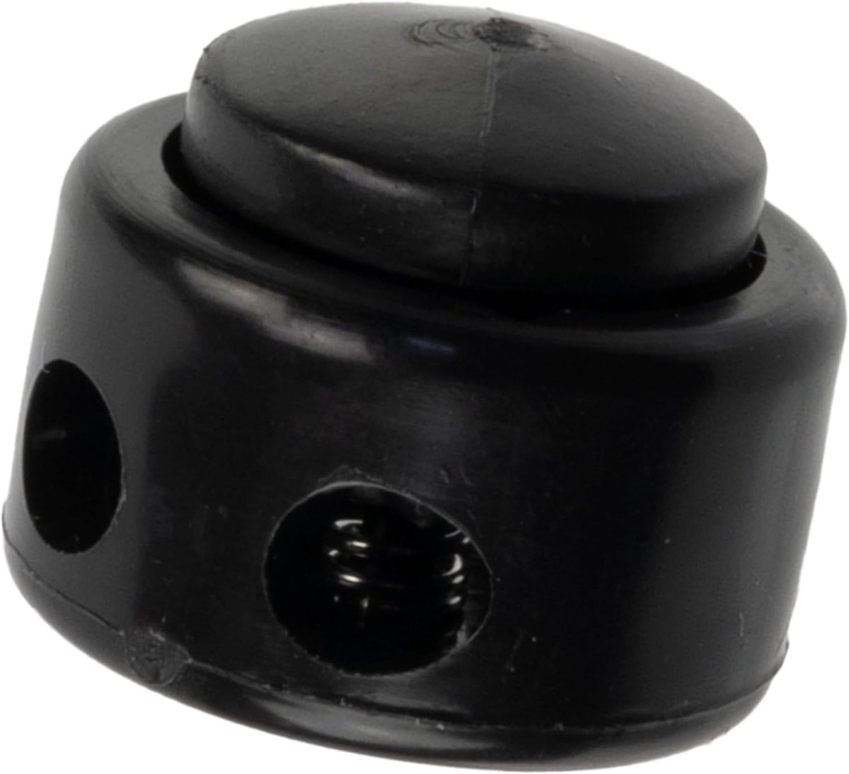 - Set van 12 ronde elastische koordstopper met 2 gaten - openingen 4 mm - van plastic - kleur zwart - aanpassing veters kleding accessoires