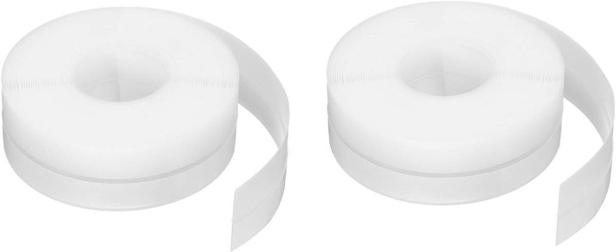 2 stuks weerstrips, deurafdichting, 16,4 ft x 25 mm, TPE, afdichtingsstrip voor deur, tochtstopper, plakband, raam, huis, douche, glas, kolommen, wit