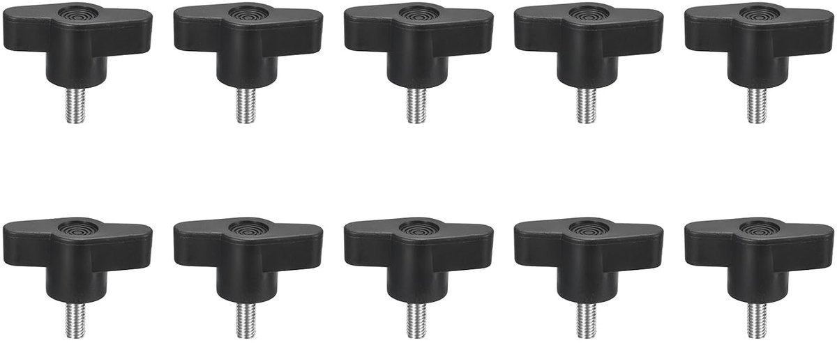 10 stuks spanschroefknopen, M5 x 12 mm, metrisch, 304 roestvrij staal, T-vormige duimschroeven, handvat voor snel verwijderen, handvasttrekken, knopset