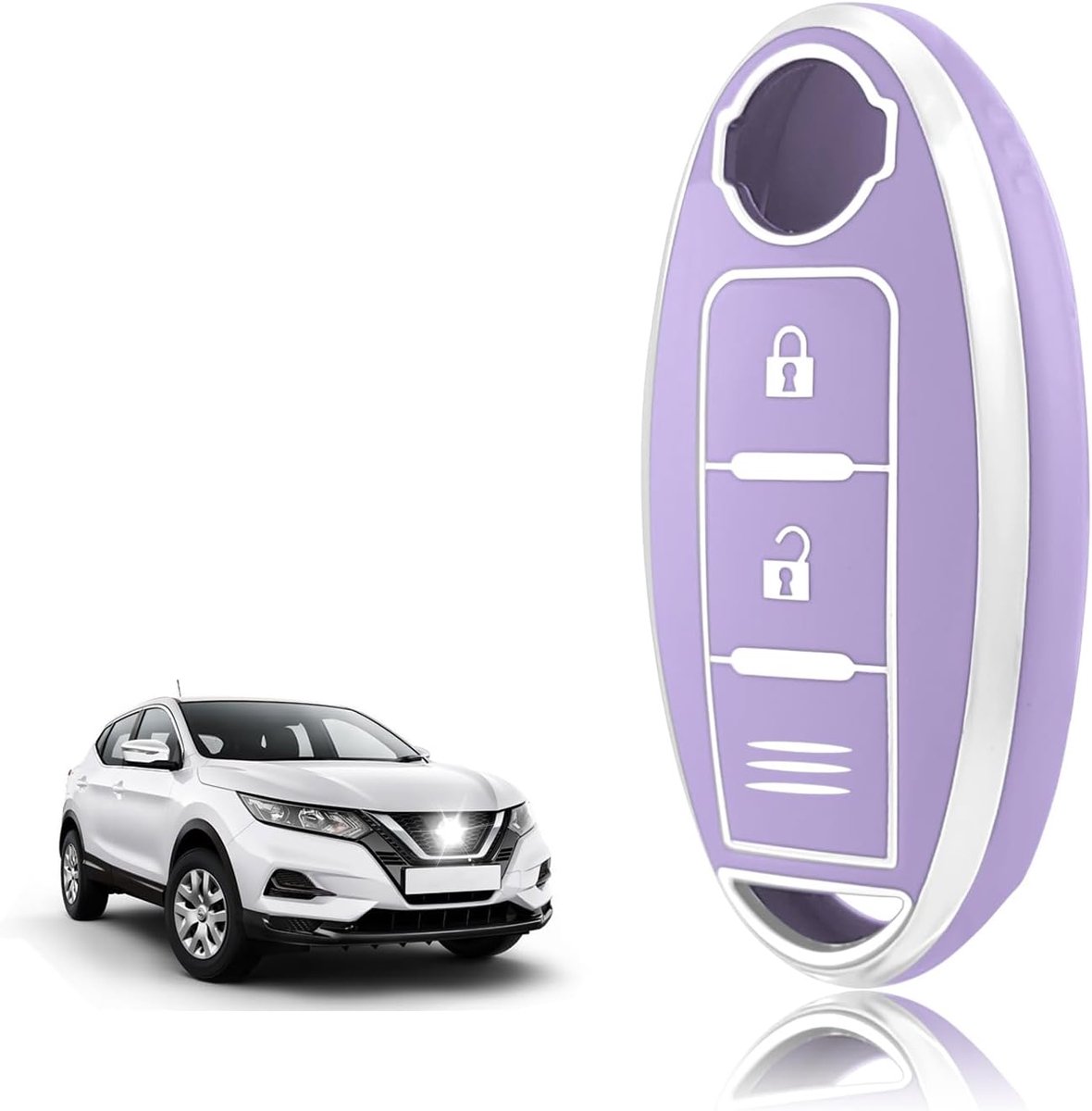 Sleutelhoes TPU, Autosleutelhoes Geschikt voor Nissan Qashqai J11 J12 Juke F15 X Trail T32 Micra K13 K14 Infiniti Q50 QX60 EX35 FX45, Sleutel Cover Bescherming Sleutelbehuizing - Drie Lijnen