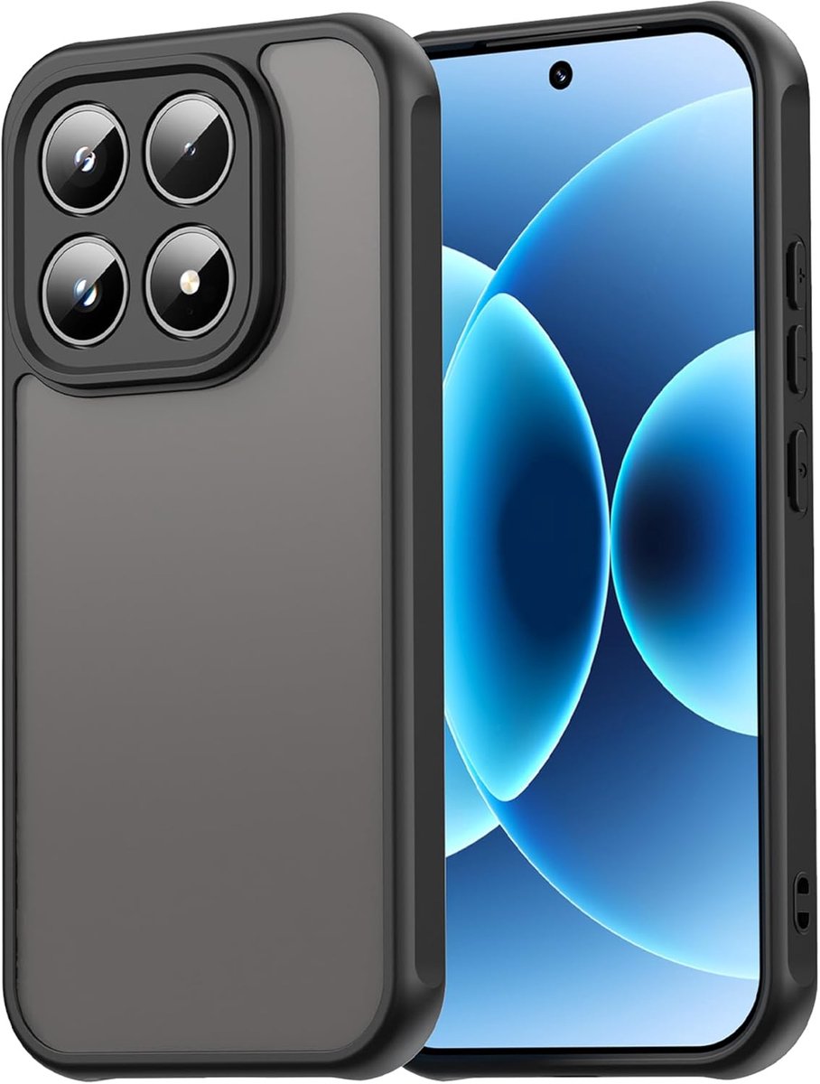 Hoes voor Xiaomi 17 – Militair Anti-Valbeschermhoes met Mat Transluscente PC-Achterzijde en Zachte TPU-Rand, Anti-Vingerafdruk – Zwart