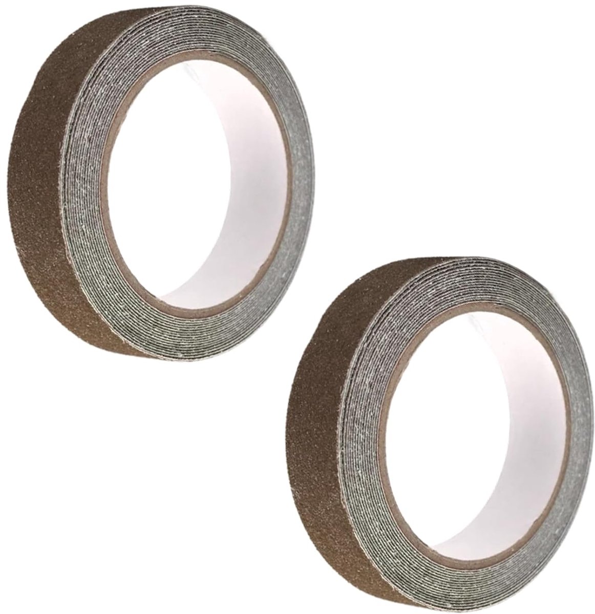 Set van 2 zelfklevende anti-slip plakband, 5 m x 2,5 cm, duurzame veiligheidsband voor trappen, treden, vloeren, kinderen, huisdieren en senioren, binnen en buiten (bruin)