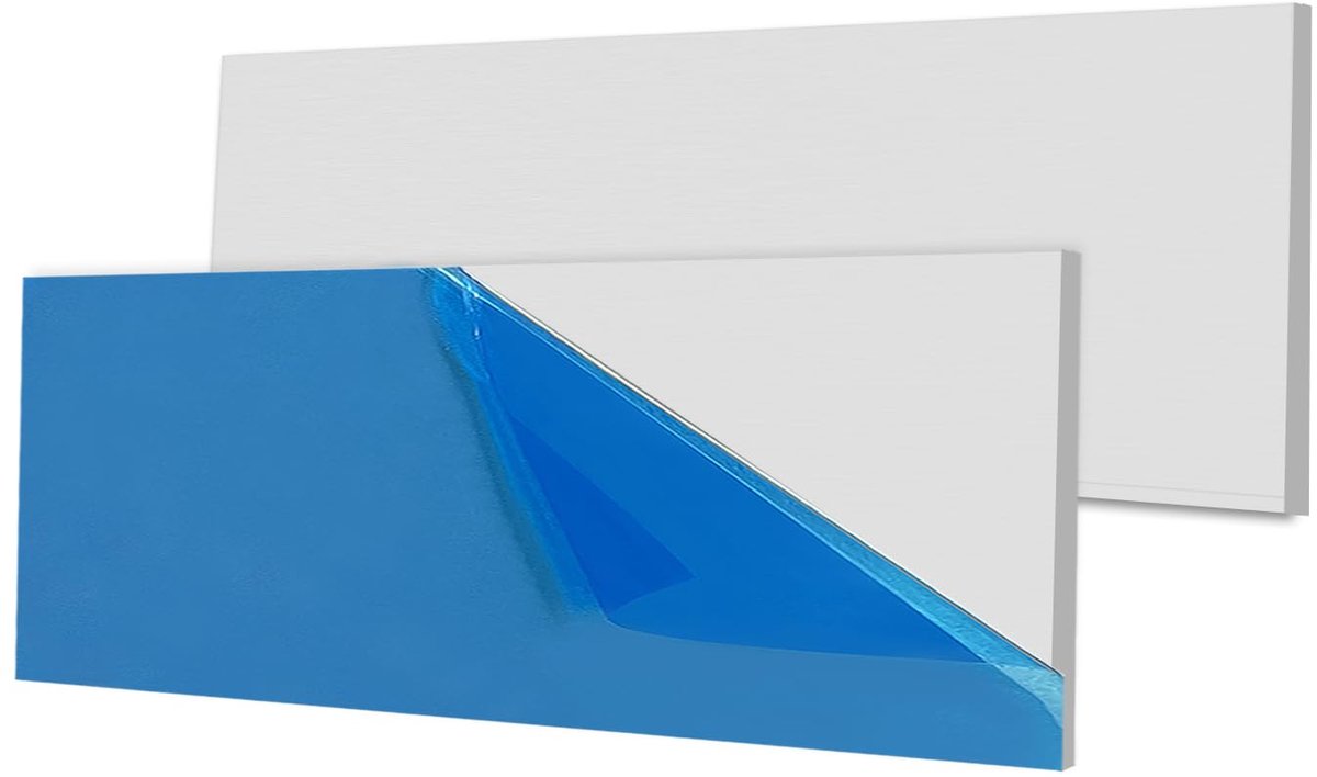 2 stuks 50 x 200 mm aluminium plaat, 1 mm dunne aluminiumplaat, 6061 T651 aluminiumplaat, aluminium plaat, op maat gemaakt met beschermfolie voor doe-het-zelf, modelbouw, handwerk en industrie