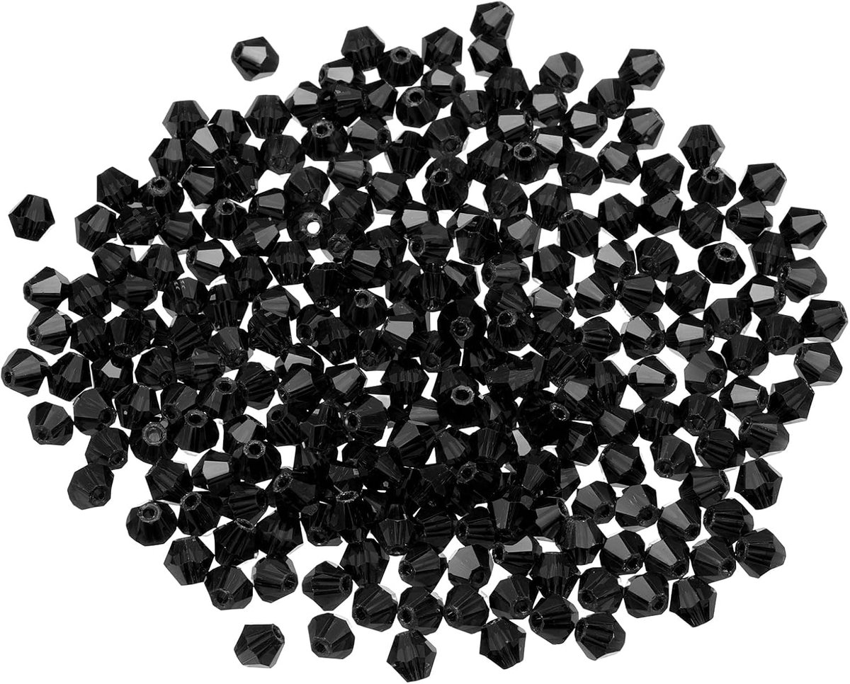 Kralen, Facetten Glas Spacer Kralen voor Sieraden Maken Armband Halsketting Oorbellen DIY Zonnevangst Knutselen, Zwart