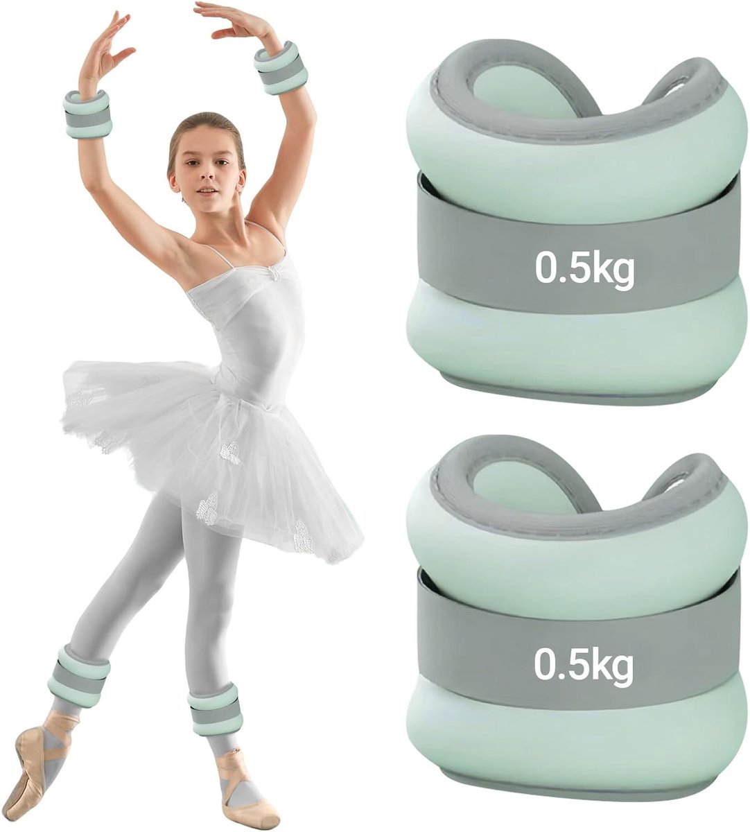 voeten, 2 stuks, gewichten voor benen en armen voor beginners en kinderen, enkelgewichten, polsgewichten, voetgewichten, ideaal voor pilates, yoga, joggen