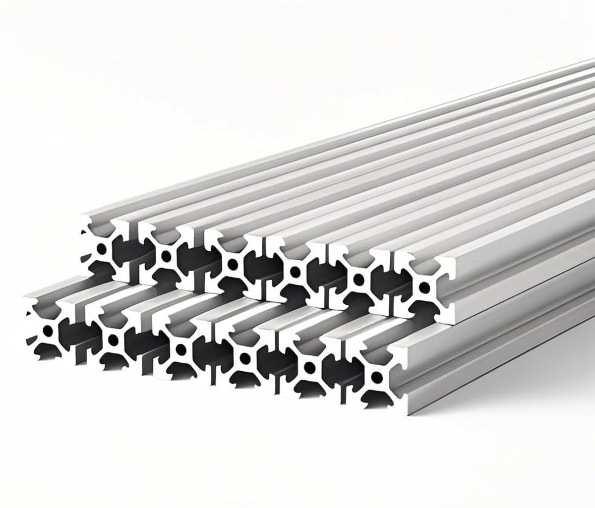 12 stuks aluminiumprofiel 20x20mm, stutprofiel alu-profiel groef 6 op maat gesneden 300mm, constructieprofiel aluminium profiel alu rail geanodiseerd, voor 3D-printers en CNC