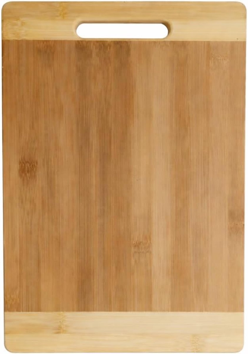 Snijplank van bamboe met handvat 38 x 28 cm, krasbestendig, antibacterieel, groot oppervlak, gemakkelijk te reinigen